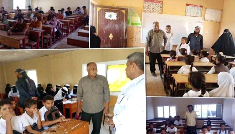 مدير تربية تبن ومرافقيه يتفقدون عدداً من مدارس المديرية لمتابعة سير التعليم