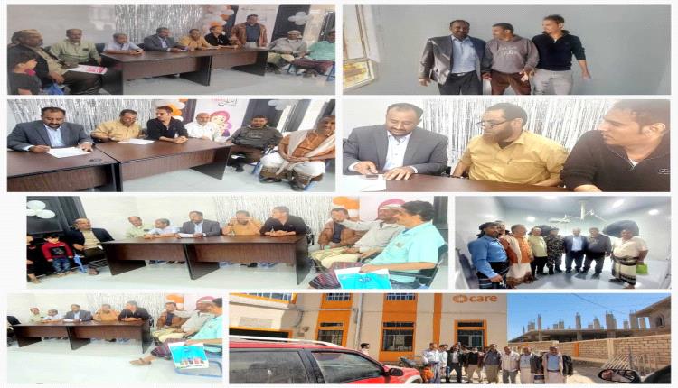 مدير عام قعطبة الشاعري ومدير الصحة ومهندس كير العالمية يستلمون مركز الطوارئ التوليدية من المقاول المنفذ