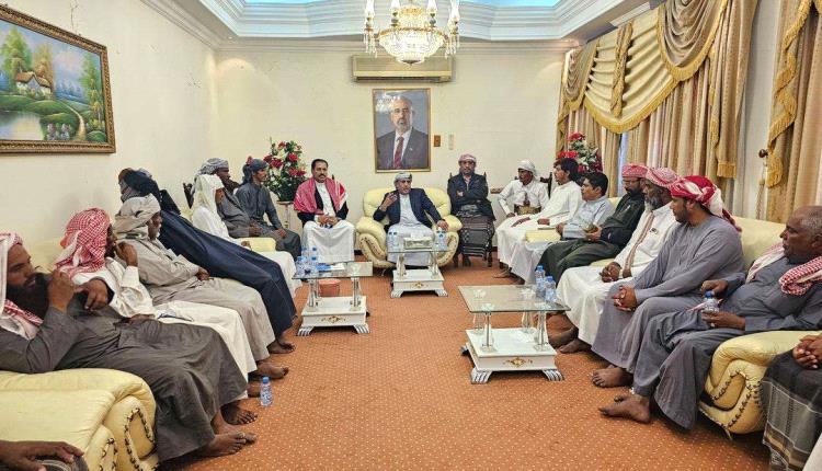 رئيس الجمعية الوطنية يستقبل وفد قبائل المناهيل من مديرية السوم