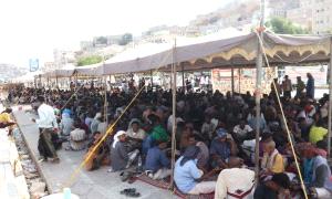 إقبال جماهيري واسع على مخيم الاعتصام المفتوح بمدينة المكلا