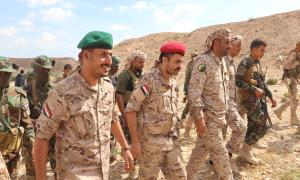 اللواء مرصّع والعميد المعكر يتفقدان مواقع محور الغيضة العسكري بمحافظة المهرة