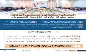 إنفوجرافيك || اجتماع استثنائي لـ ⁧‫#مجلس_الوزراء‬⁩ يقر حلولاً طارئة لأزمة الكهرباء.
