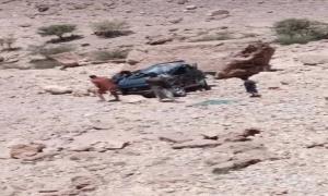 وفاة وإصابة سبعة اشخاص في حادث سقوط سيارة من منحدر شاهق في هذه المحافظة!