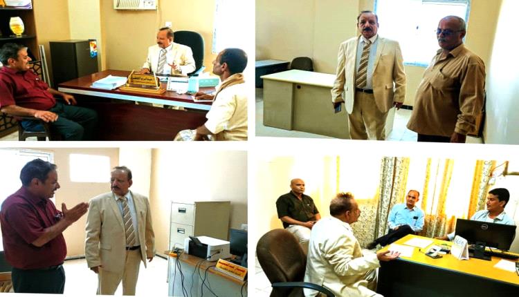 اللواء صالح البكري ينفذ نزولاً ميدانياً للاطلاع على سير العمل في إدارات لحج