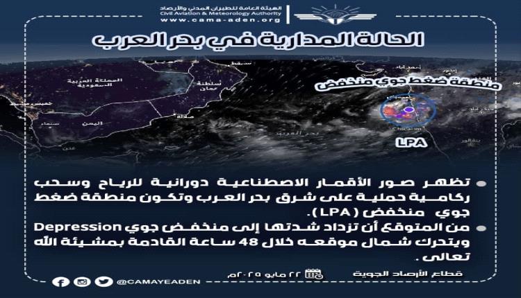 الأرصاد الجوية: ضغط جوي منخفض في بحر العرب خلال الـ48 ساعة القادمة