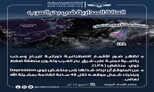 الأرصاد الجوية: ضغط جوي منخفض في بحر العرب خلال الـ48 ساعة القادمة
