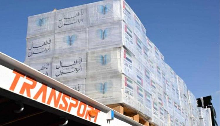 قافلة المساعدات الإماراتية لأطفال الزيتون تدخل غـ.ـزة