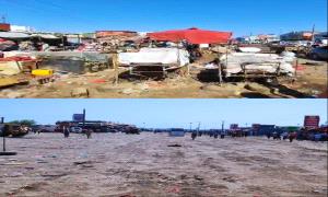 قوبل بإشادة واسعة  من قبل المواطنين .. إزالة البناء والظواهر العشوائية مقابل سوق قات الممدارة