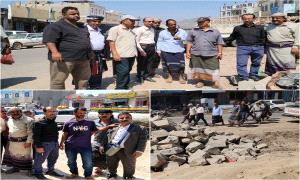 مدير عام حالمين يدشن العمل بمشروع رصف سوق عاصمة المديرية المرحلة الثانية