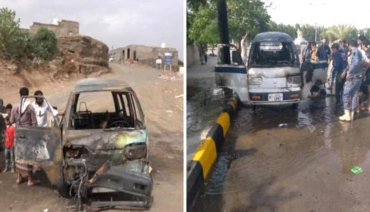 نجاة سائقين بأعجوبة بعد احتراق حافلتين في مأرب
