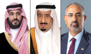الرئيس الزُبيدي يهنئ خادم الحرمين الشريفين وولي عهده باليوم الوطني السعودي الـ95
