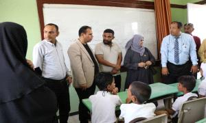 الوكيل الشوذبي يتفقد طلاب ذوي الاحتياجات الخاصة بالبريقة 

