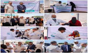 تدشين المرحلة الثالثة عشرة من العيادات المتنقلة بمخيم السلام بدار سعد 
