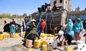 اتهام عصابة الحو.ثي باستخدام المياه للضغط السياسي ومضاعفة معاناة سكان تعز