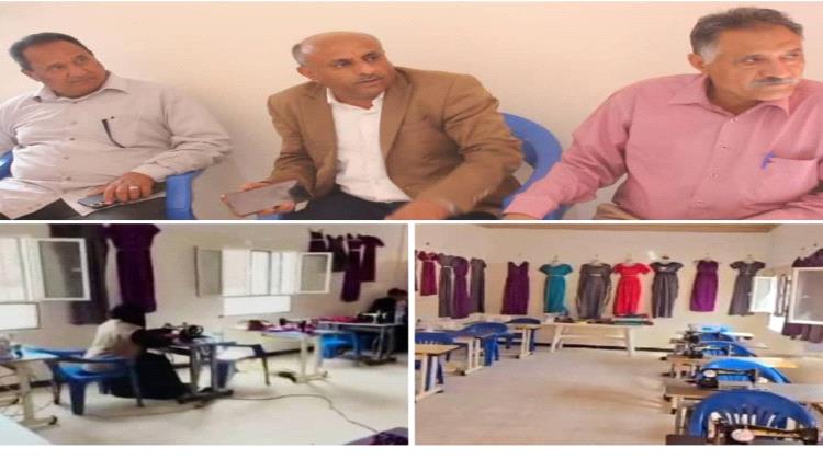 مدير عام الحصين يتفقد معمل الخياطة بالمديرية ويطلع على مستوى الإنتاج
