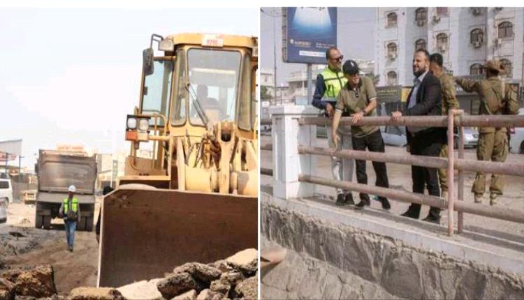 اليزيدي يتفقد مشروع صيانة وإعادة تأهيل شارع كورنيش المحافظ بمديرية المنصورة