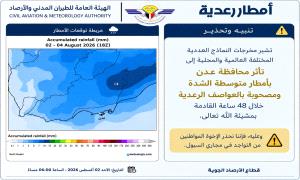 الأرصاد تحذر من أمطار رعدية على عدن وتدعو إلى تجنب مجاري السيول