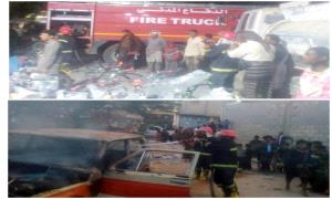 الدفاع المدني بشبوة يسيطر على حريقين خلال ليلة واحدة بمدينة عتق ويحذر من مخاطر الألعاب الـ.ـنارية