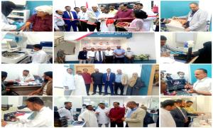 مؤسسة شريان ومركز عدن التشخيصي يفتتحان المخيم الطبي المجاني لعلاج الأمراض المزمنة