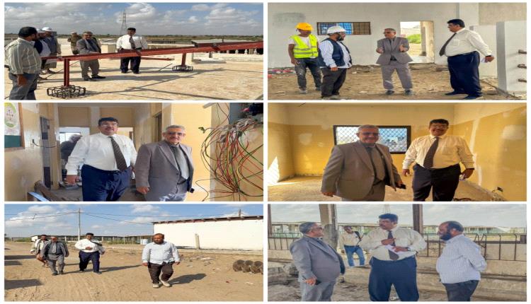 وكيل وزارة الزراعة ومدير مكتب الزراعة بلحج يتفقدان مشروع إعادة تأهيل المركز الوطني لبحوث الثروة الحيوانية