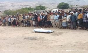 تشييع جثمان الشهيد محمد شايف إلى مسقط رأسه بالملاح