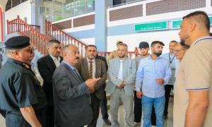 وزير النقل يتفقد سير العمل بعدد من المؤسسات التابعة للوزارة ويؤكد استمرار النشاط الملاحي والجوي 
