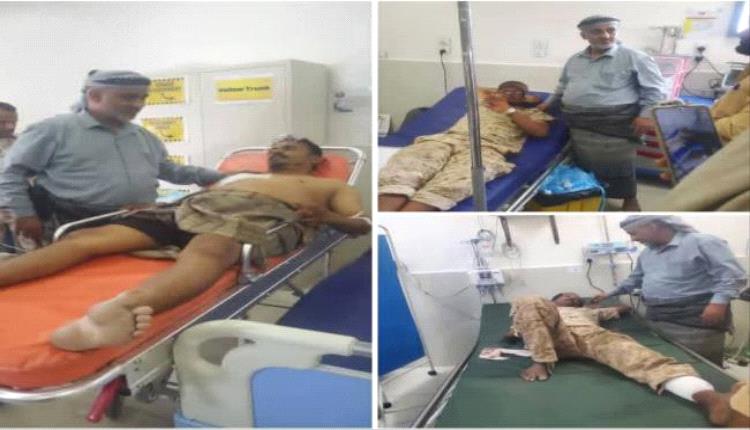 العميد وافي الغبس يزور جرحى اللواء الرابع حزم في مستشفيات عدن
