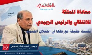معاداة المملكة للانتقالي والرئيس الزبيدي يثبت حقيقة تورطها في احتلال الجنوب