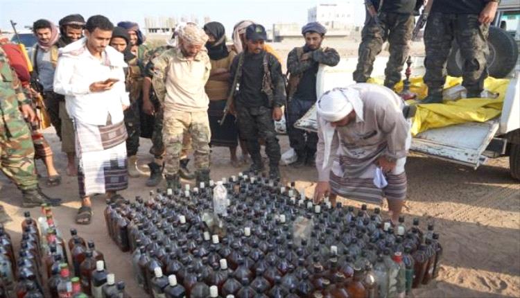 إتلاف 354 قنينة مشروبات كحـ.ـولية في لحج