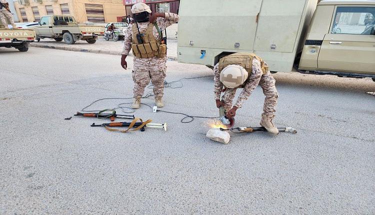 سيئون تشهد اليوم الثاني من حملة ضبط وحظر حمل السلاح

