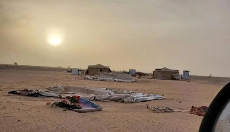 الجوف.. تضرر نحو 1400 أسرة نازحة جراء الأمطار