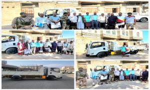 مدير عام قعطبة بكر الشاعري يستلم دعماً من منظمة البحث عن ارضية مشتركة لصندوق النظافة والتحسين بالمديرية