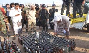 إتلاف 354 قنينة مشروبات كحـ.ـولية في لحج