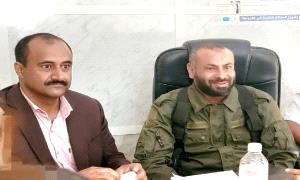 مدير عام مديرية قعطبة بكر الشاعري يهنئ اللواء أحمد قائد القبة بتعيينه محافظاً للضالع.