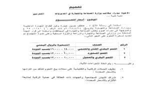 تعميم رسمي يحدد أسعار اللحوم في العاصمة عدن مع اقتراب عيد الفطر
