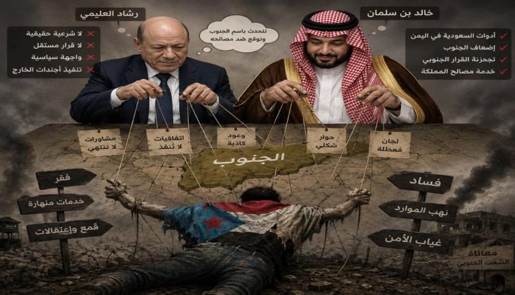 خطاب المدعو ولي العهد السعودي رشاد العليمي ينسف توجيهات خالد بن سلمان حول سقف القضية الجنوبية مفتوح