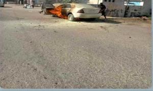 عاجل: احتراق سيارة بالكامل إثر حريق مفاجئ في شبوة "صورة"