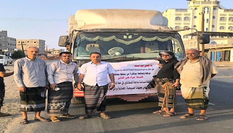 بدعم الحالمي.. لحج تسير قافلة إغاثية كبرى لخطوط النار في المضاربة