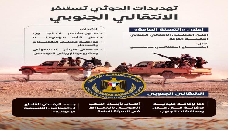 تهديدات الحـ,ـوثي تستنفر الانتقالي الجنوبي "إنفوجرافيك"