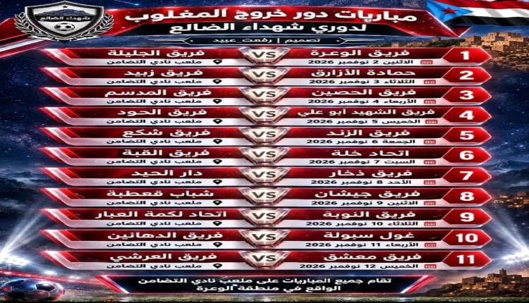 ملعب نادي تضامن الوعرة بمديرية الضالع يستعد لاحتضان منافسات دوري شهداء الضالع لكرة القدم