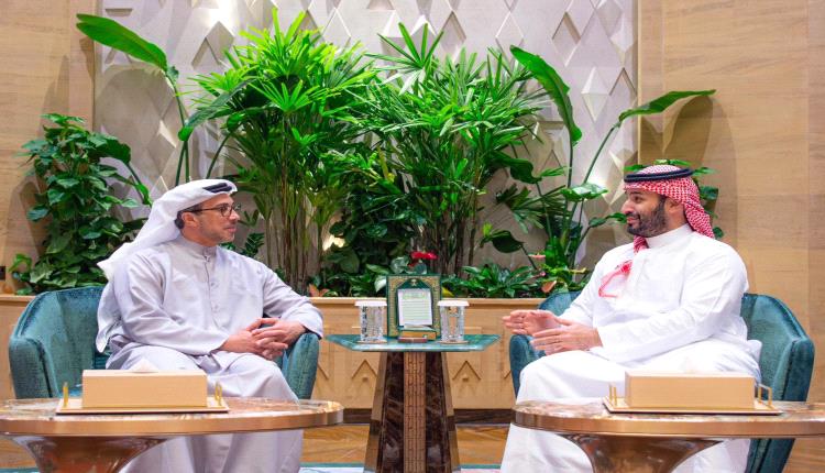 محمد بن سلمان يلتقي منصور بن زايد في الرياض ويبحثان تطورات المنطقة